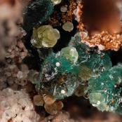 Turquoise, Chlorargyrite, Alunite group phosphates from Silver Coin Mine, Iron Point Dist., Humboldt Co., NV
FOV: 1.37 mm